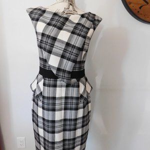 Karen Millen Monochrome Checkered Midi Dress